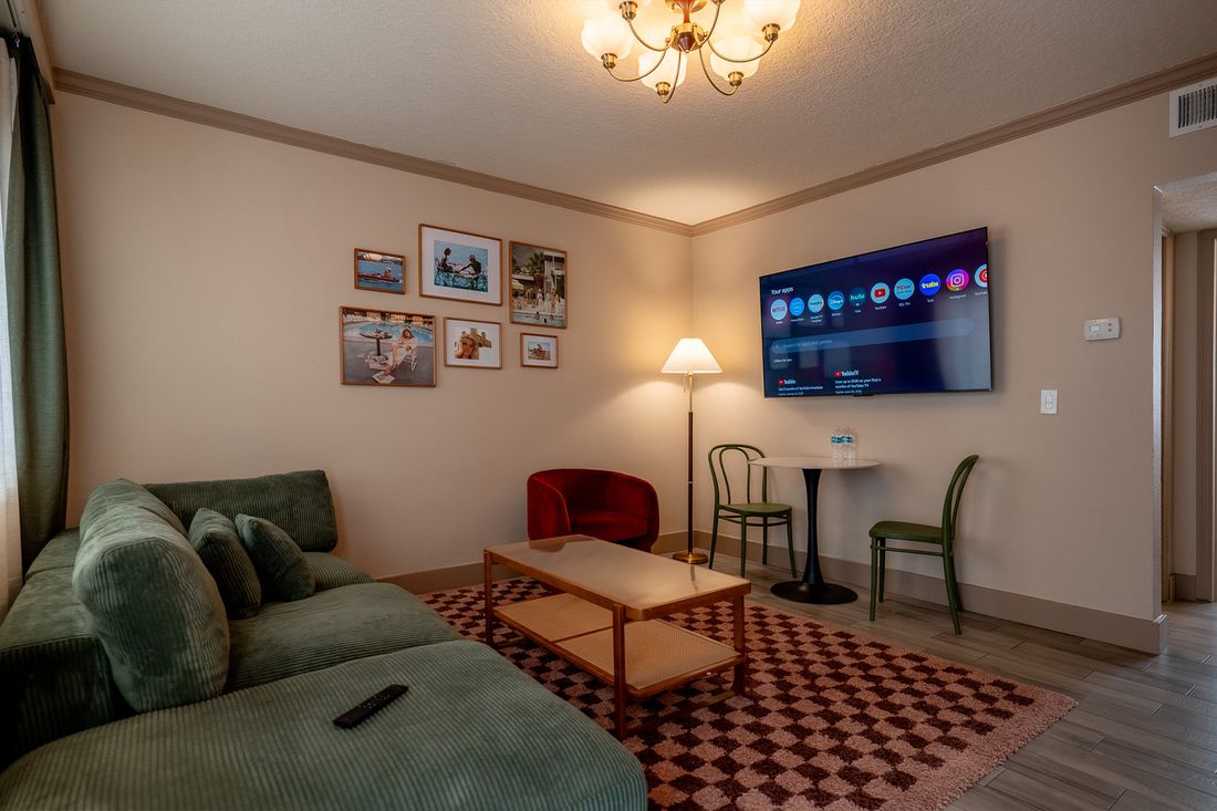 The finished room, matching the rendering