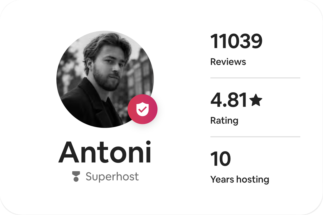 Airbnb host profile for Antoni: Superhost, 11,039 reviews, 4.81 rating, 10 years hosting